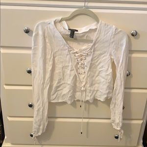 white long sleeve forever 21 top.
